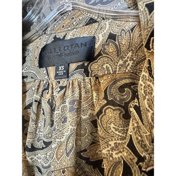 Nili Lotan Colleen Paisley Silk Popover Blouse Top Sz XS Seen On TV Uncoupled - Picture 5 of 16